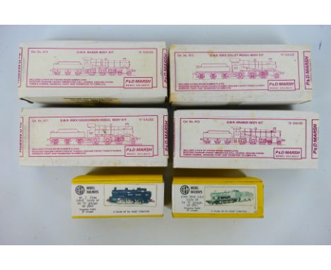 P&D Marsh - GEM Model Railways - Six boxed N gauge white metal locomotive model kits. Lot includes P&D GWR 93XX Collet Mogul 