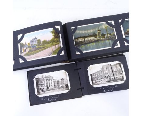 A Vintage postcard album containing 200 early 20th century views mainly Ontario Canada and North East United States, and a sm