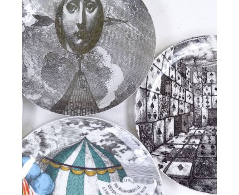 Piero Fornasetti, 5 transfer printed ceramic plates, 26cm diameter 
