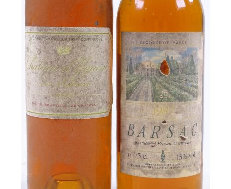 Chateau D'Yquem, Luc Sauces Vintage 1965, and another Barsac, 1987, SauternesLevel bottom neck 