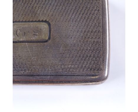 A William IV rectangular silver snuffbox, engine turned decoration with gilt interior, by Nathaniel Mills, hallmarks Birmingh