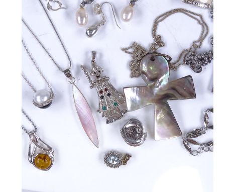 Various silver and costume jewellery, including Thomas Sabo etc, 260g grossLot sold as seen unless specific item(s) requested