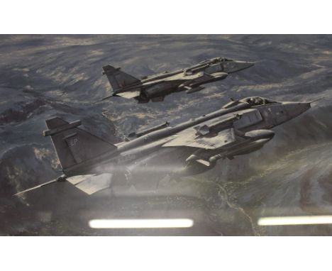 Michael Rondot, pencil signed limited edition print 'Jaguars Over Bosnia'