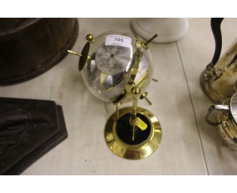 A brass hanging barometer