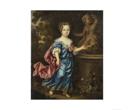 Entourage de Charles D'Agar (Paris 1669-1723 Londres)Portrait d'une fillette près d'une fontaine huile sur toileoil on canvas