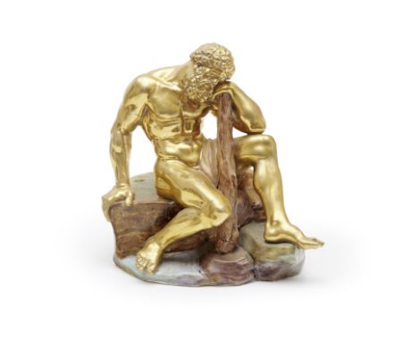 Statuette napolitaine, Real Fabbrica Ferdinandea, représentant Ercole in Riposo, circa 1780A Naples, Real Fabbrica Ferdinande
