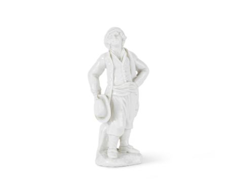 Statuette blanche napolitaine, Real Fabbrica Ferdinandea, représentant un villageois, circa 1780A Naples, Real Fabbrica Ferdi