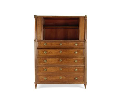 Meuble haut en acajou par Joseph Stockel d'époque Louis XVIA Louis XVI ormolu-mounted mahogany bookcase secretaire by Joseph 