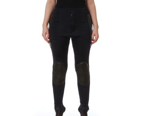 NO RESERVE ALEXANDER MCQUEEN WOMEN’S LEATHER PANELLED TROUSERSCondition grade A-.Sample item. No size tag attached. 78cm wais