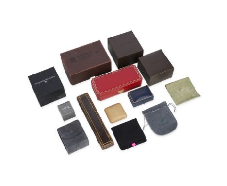 NO RESERVE COLLECTION OF BRANDED BOXESIncluding a vintage Longines box, a Gucci box with dust bag and an outer box, a Cartier