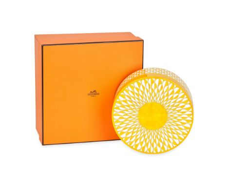HERMÈS SOLEIL D’HERMÈS AIRTIGHT BOXCondition grade A+, new unused.An airtight box featuring Soleil d'Hermès hand-painted prin