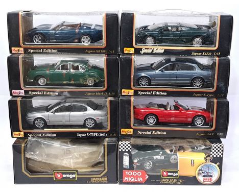 Maisto &amp; Bburago, 1:18 Scale, a boxed Jaguar Car group. &nbsp;Although unchecked for completeness condition generally app