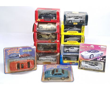 Bburago, Maisto & similar, 1:24 Scale & similar a boxed Jaguar Car group.  Although unchecked for completeness condition gene