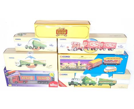 Corgi, Siku &amp; Atlas Editions, a boxed Circus related group. &nbsp;Includes 97897 Scammell Highwayman &amp; Trailers &ldqu