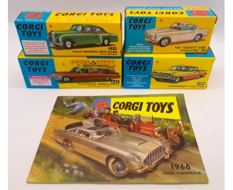 Corgi Toys, a boxed Group of Modern Reproduction Vehicles. Includes 437 Superior Ambulance on Cadillac Chassis with others. A