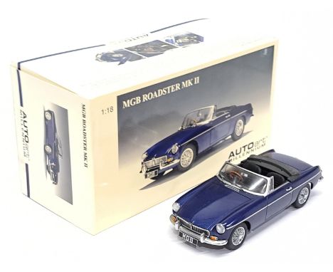 AutoArt Millennium, 1:18 Scale, MGB Roadster MK II, boxed. &nbsp;Although unchecked for completeness condition generally appe