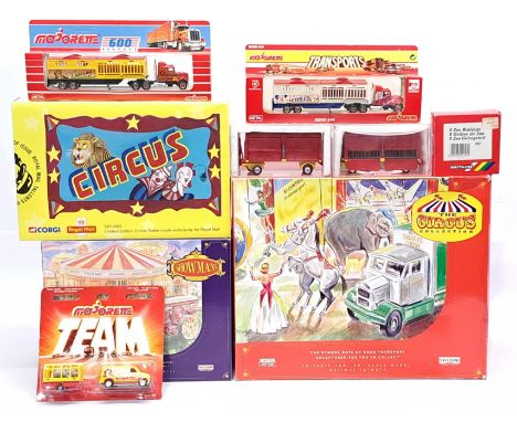 Corgi, Majorette, Lledo &amp; similar, a boxed Circus related Diorama &amp; Vehicle group. &nbsp;Although unchecked for compl