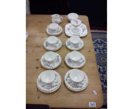 Royal Worcester tea set for 6 'Dunrobin' with spare trio