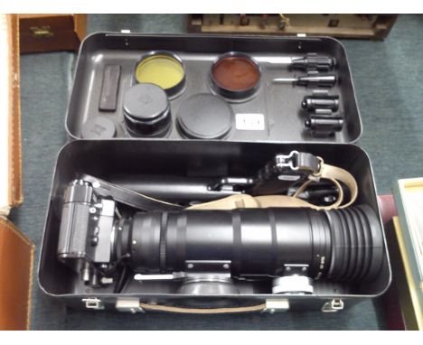 Zenit cased camera with accessories