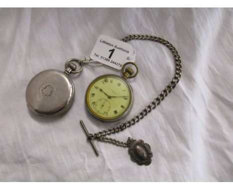 Georgian silver pocket watch with chain & another