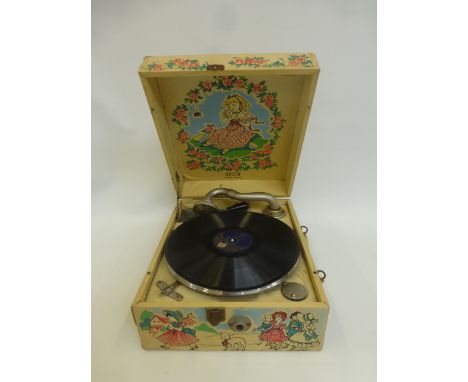 A Decca Nursery Rhyme portable record player.