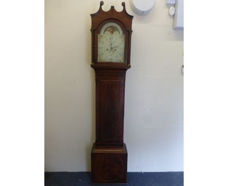 A 19th Century eight day longcase clock by Maulan of Bath, the arched painted dial with moonphase mechanism set within an inl