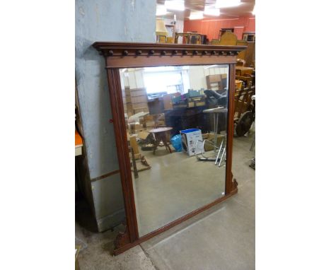 An Edward VII carved mahogany overmantel mirror 