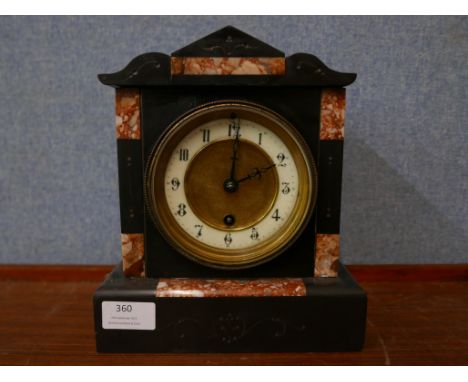 A 19th Century French Belge noir mantel clock 