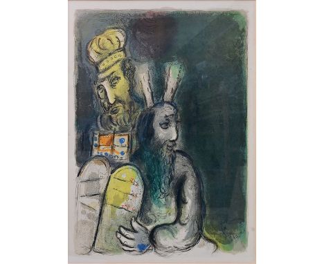 Chagall, Marc (1887 Witebsk - 1985 Paul de Vence)"Gott weist Moses an, Gewänder zur Verwendung im Heiligtum anzufertigen". Fa