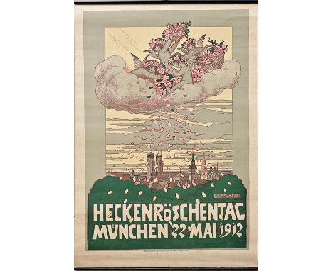 Baumgarten, Eugen von (1865 Regensburg - 1919 München)Plakat "Heckenröschentag Muenchen, 22. Mai 1912". Farblithografie, 1912