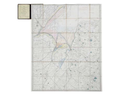 Bedford Level folding maps. Samuel Wells, Bedford Level and Parts Adjacent, 1829, folding dissected map by Cary; W D Harding,