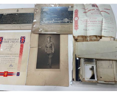 WWI & II photographs and ephemera relating to William Alfred Wallis (b.Transvaal 1898) to include his British Passport (issue