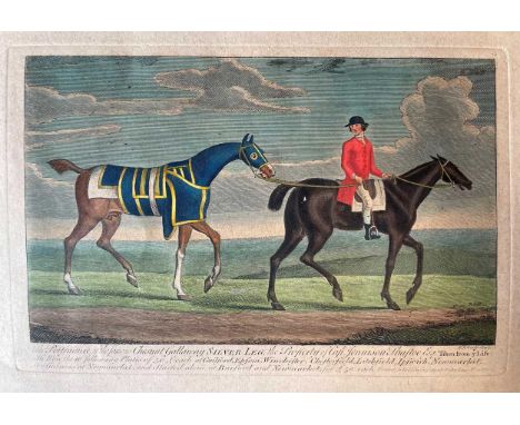 After Francis Sartorius A set of seven hand-coloured horse racing prints of 18th century subjects, variously titled,17.5 x 27