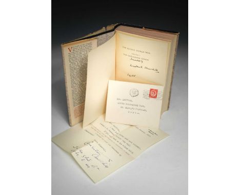 CHURCHILL (Sir Winston S)  The Second World War, 1st edition, 6 vols., 1948-54, 8vo, vol. I inscribed in ink by the author an