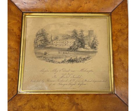 Abington Abbey Retreat, near, Northampton, (South Front) For Mental Invalids, an early Victorian lithograph published by Mart