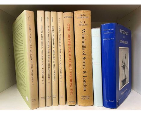 Windmills and Lighthouse history. FARRIES (K G) Essex Windmills Millers and Millwrights, 5 vols., 1981-88, 4to, dust jackets;
