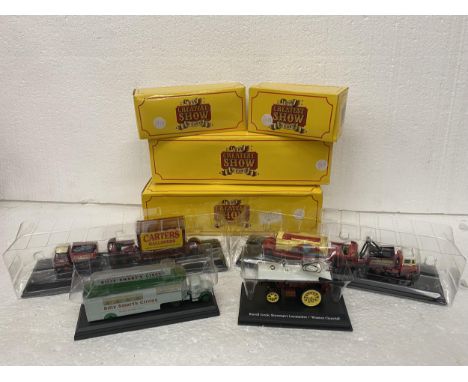 FOUR BOXED ATLAS EDITIONS THE GREATEST SHOW ON EARTH VEHICLES - CARTERS GALLOPERS FODEN WAGON AND DRAG, TRACTION ENGINE, BILL