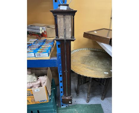A VINTAGE MAHOGANY STICK BAROMETER 