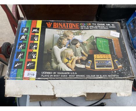 A VINTAGE BINATONE TV GAMES CONSOLE 