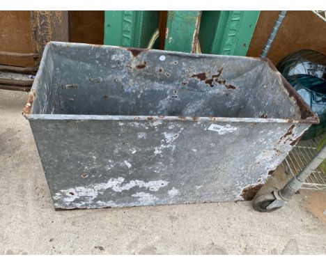 A VINTAGE GALVANISED TROUGH (L:74CM) 