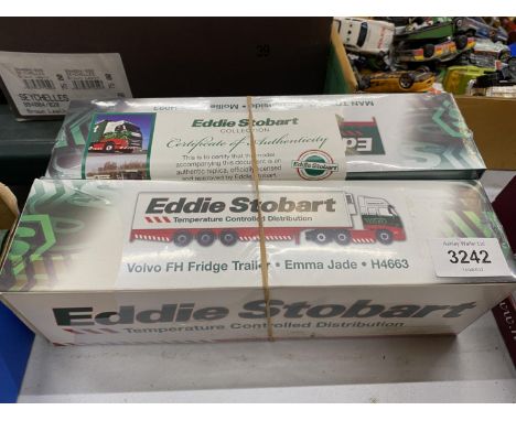 TWO BOXED ATLAS EDDIE STOBART ARTICULATED LORRIES SCALE 1/76 