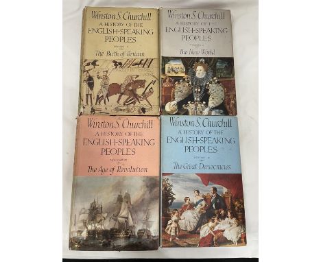 FOUR FIRST EDITION WINSTON S CHURCHILL VOLUMES 1-IV  A HISTORY OF THE ENGLISH SPEAKING PEOPLES FIRST PUBLISHED 1957 