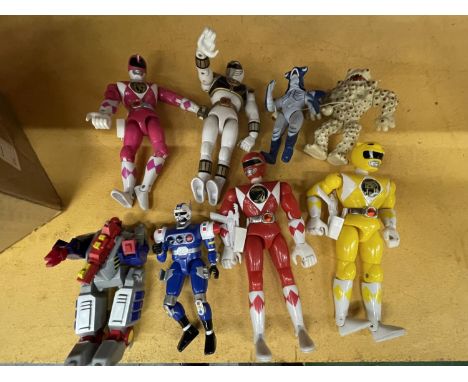 A COLLECTION OF EIGHT VINTAGE 1990'S POWER RANGER ACTION FIGURES ALL PROCEEDS FROM THIS LOT ARE BEING KINDLY DONATED TO THE G