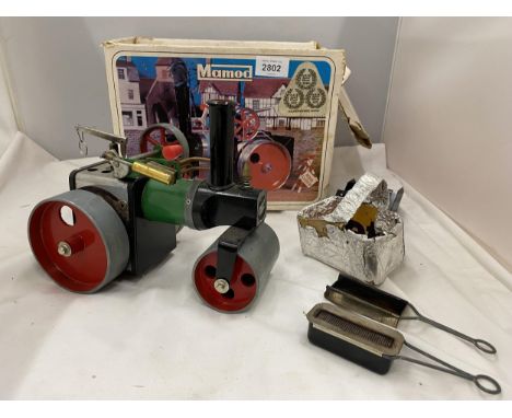 A BOXED MAMOD STEAM ROLLER WITH SOME ACCESSORIES 