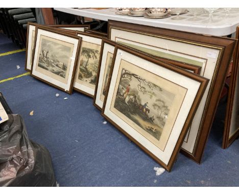 TWO FRAMED HUNTING THEMED PRINTS - 'THE CRAWLEY AND HORSHAM HOUNDS' LIMITED EDITION, 'WOODCOCK SHOOTING' - GLASS BROKEN, THRE