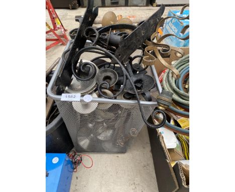 AN ASSORTMENT OF LIGHT FITTINGS AND CANDLE HOLDERS ETC 