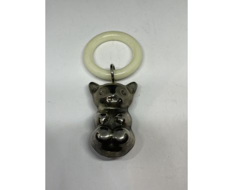 A VICTORIAN BABIES RATTLE AND RING 