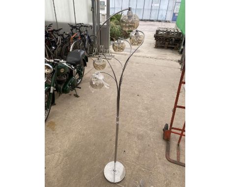 A DECORATIVE FIVE BRANCH FLOOR LAMP 