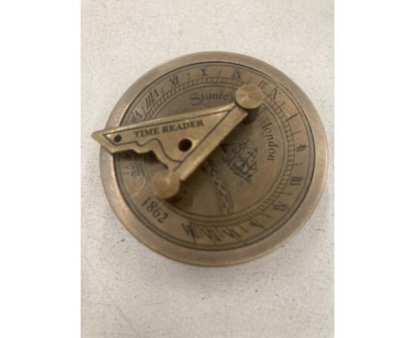 A BRASS TIME READER COMPASS BY STANLEY OF LONDON 