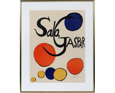  ALEXANDER CALDER, LITHOGRAPH 44/75 "SALA GASPAR"  H 26" X 20": Pencil signed. 